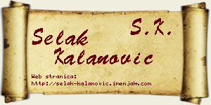 Selak Kalanović vizit kartica